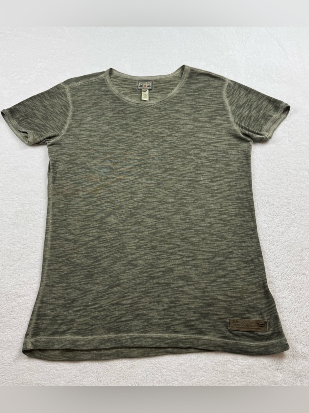 Vintage diesel crew neck military t-shirt men’s L Olive Green knit lightweight